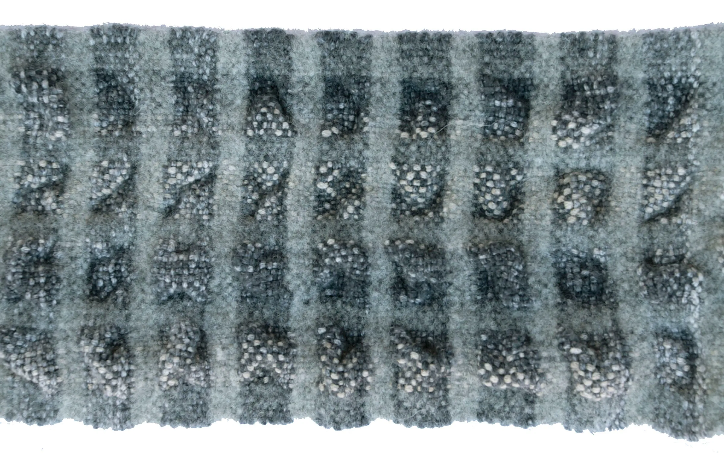 Handwoven and Felted Scarf, "Silver Strand," 6 x 51 inches