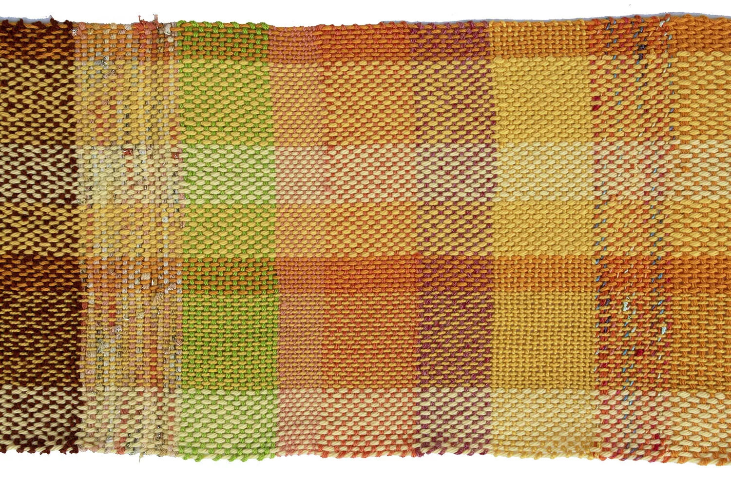 Handwoven Scarf, "Citrus," 8.5 x 73 inches