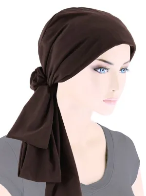 Head Wrap Scarf Brown Jersey