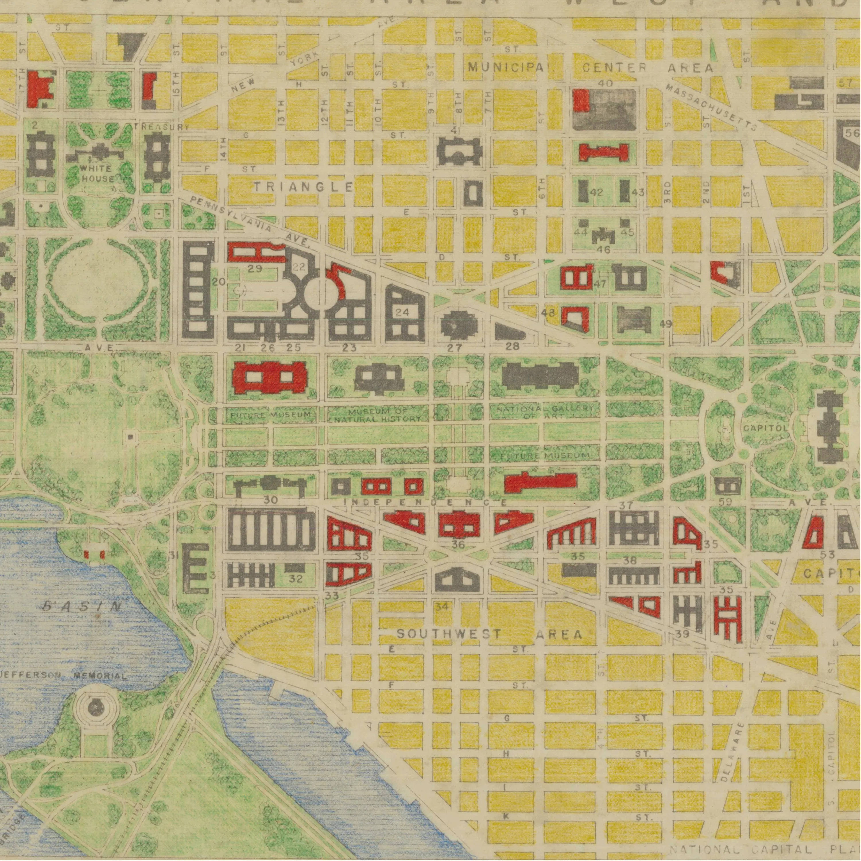 Historic Map of Washington Silk Scarf