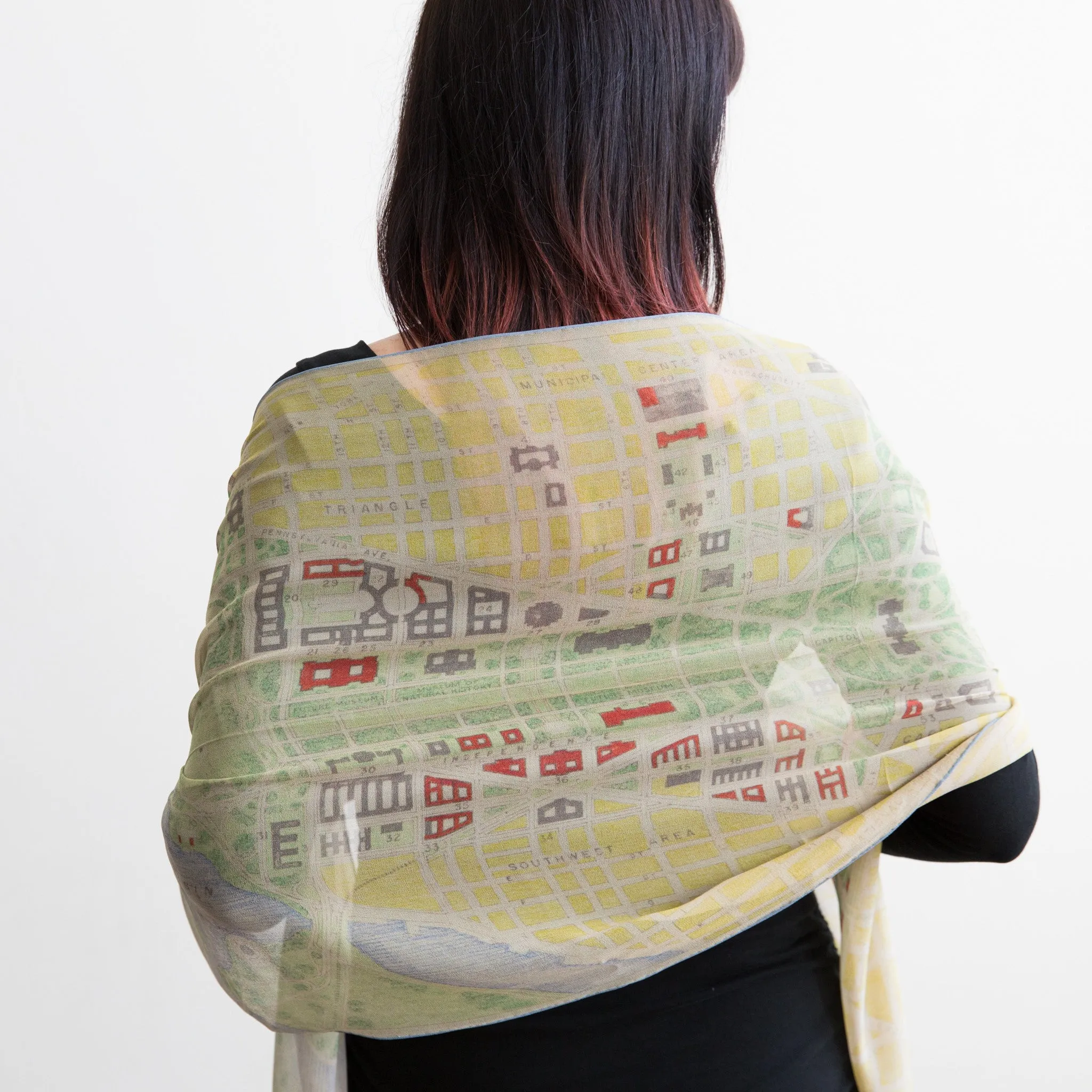 Historic Map of Washington Silk Scarf