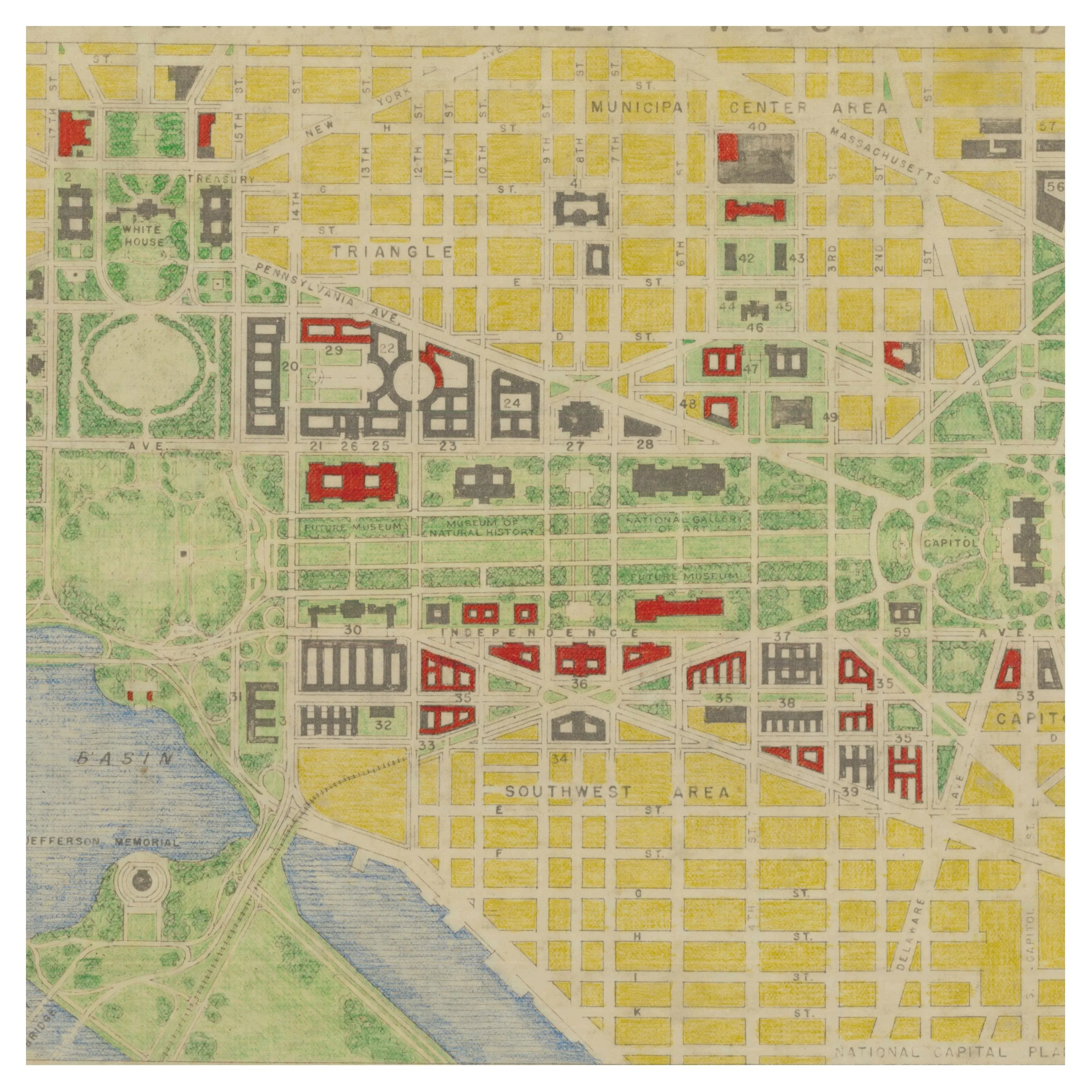 Historic Map of Washington Silk Scarf