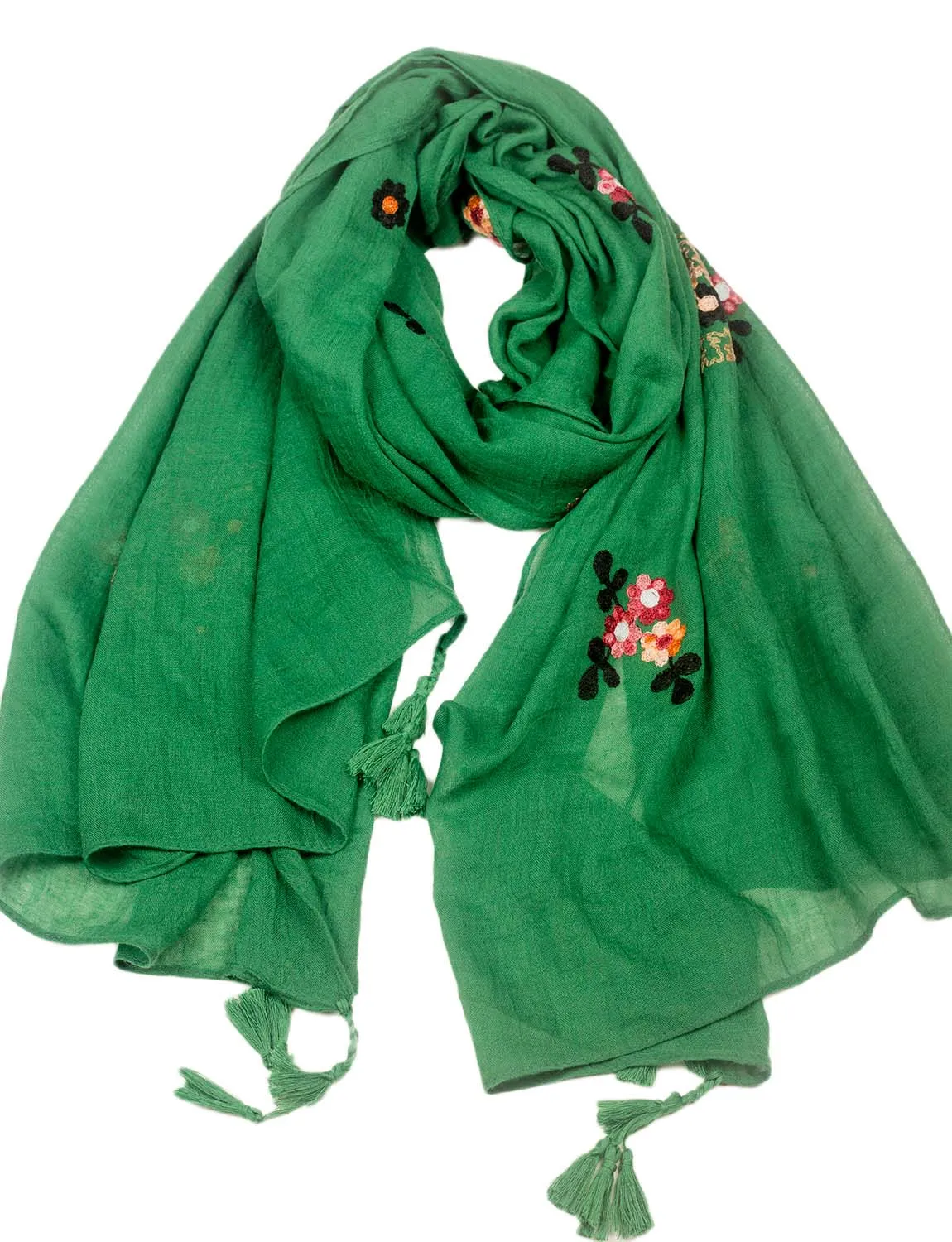 iB-iP Women's Flower Printed Lightweight Embroidered Scarf