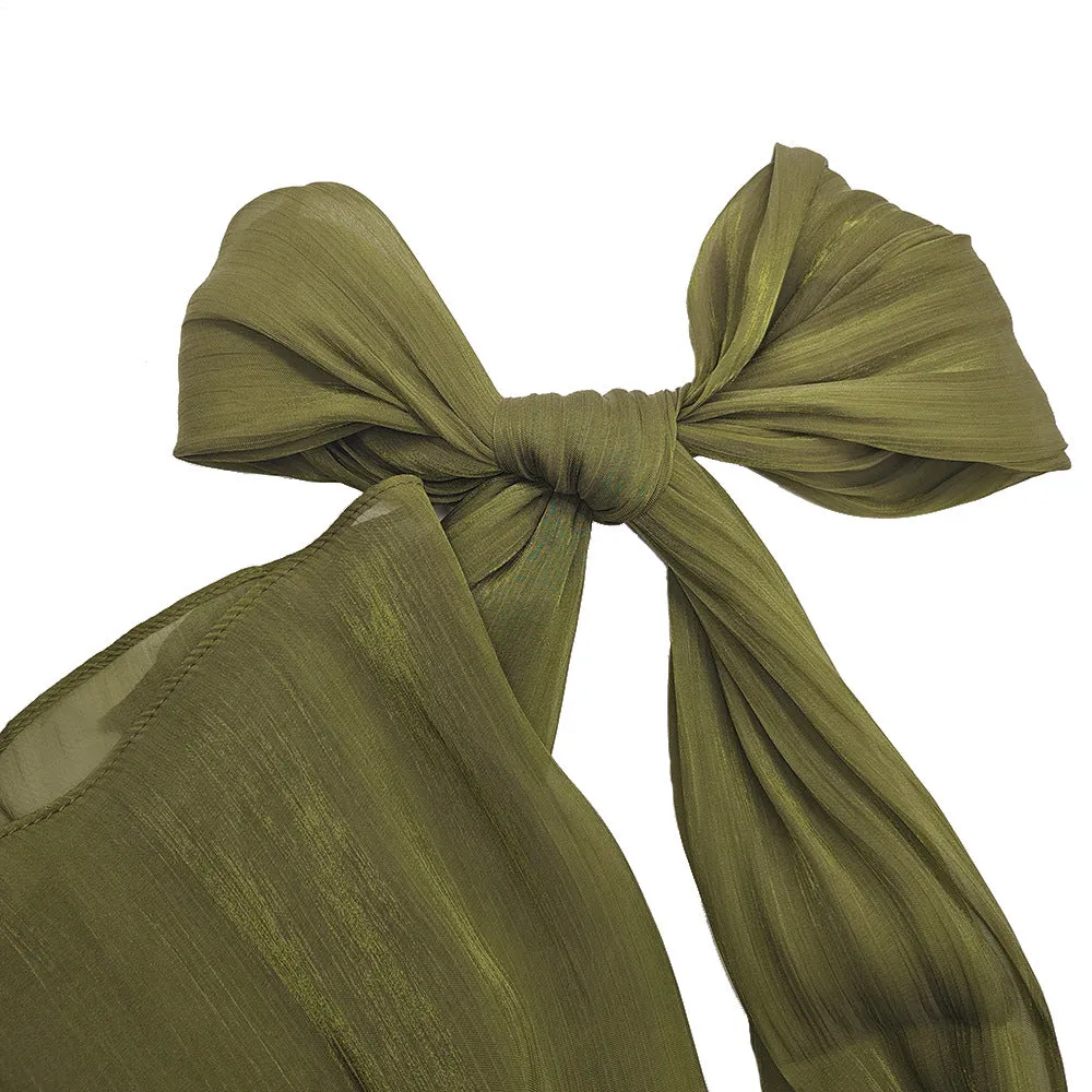 JS001  Best-selling breathable and cool island satin crepe long scarf