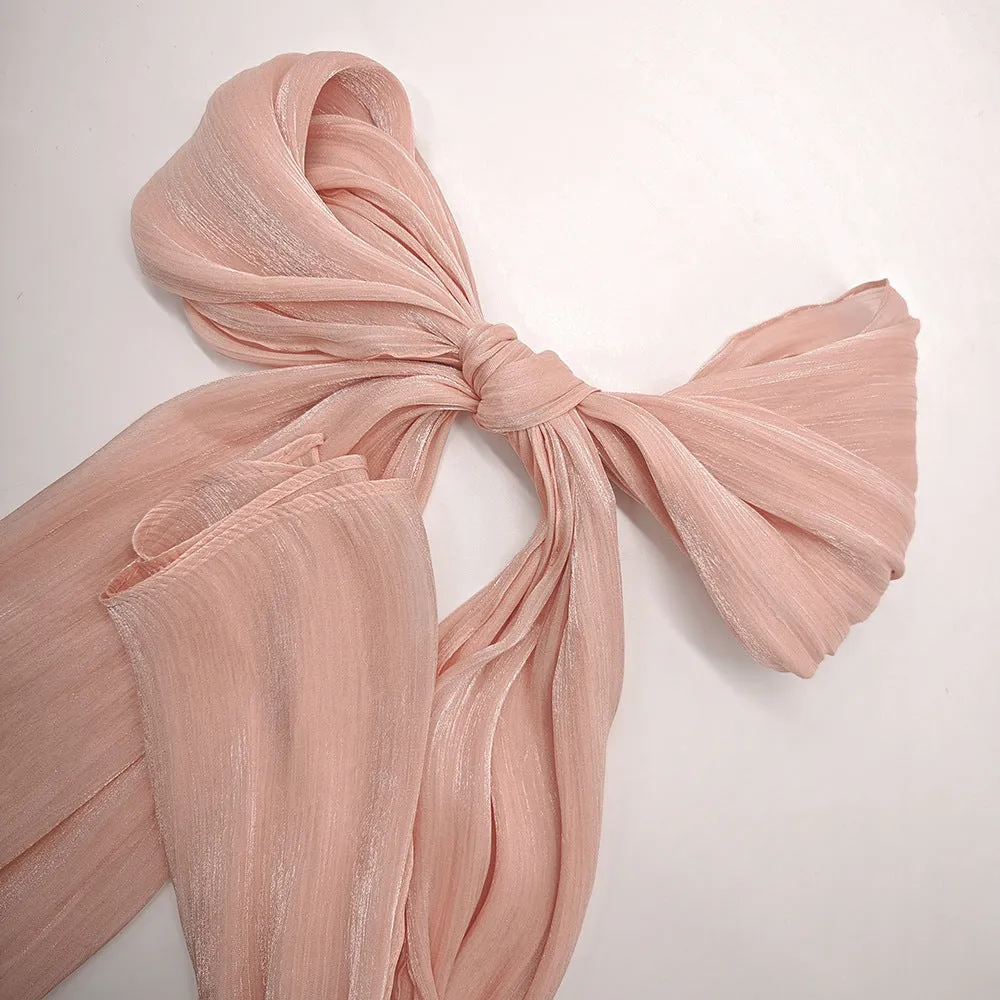 JS001  Best-selling breathable and cool island satin crepe long scarf