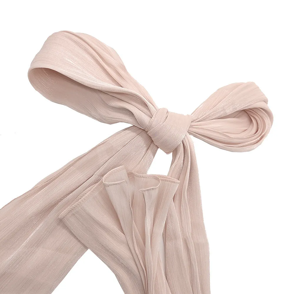 JS001  Best-selling breathable and cool island satin crepe long scarf