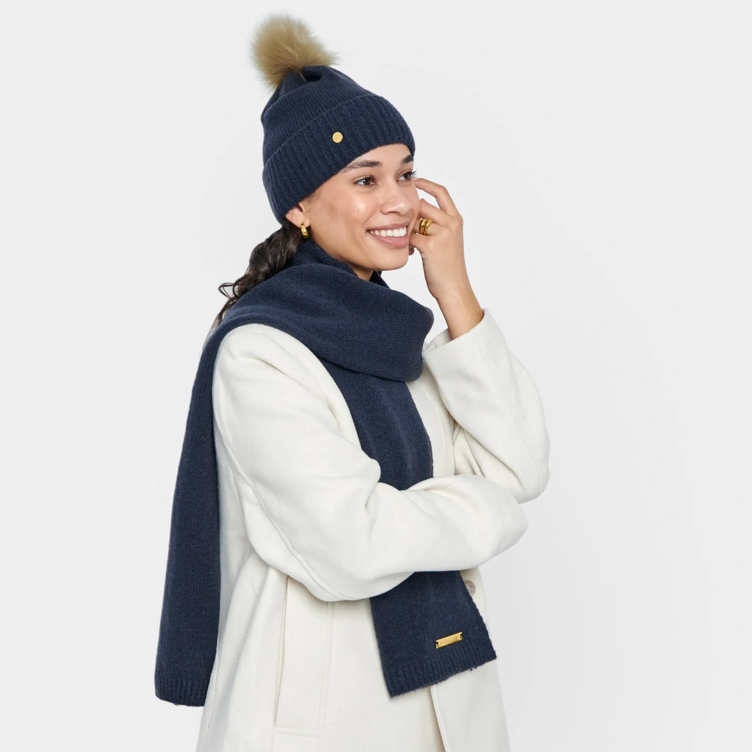 Katie Loxton Navy Boxed Hat & Scarf Set KLS589