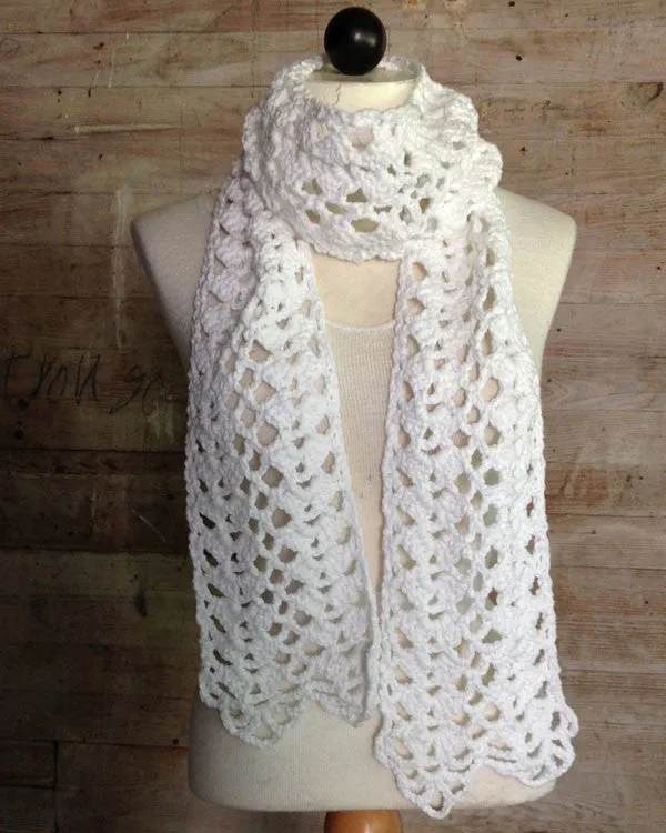 Lacy Shells Scarf Crochet Pattern