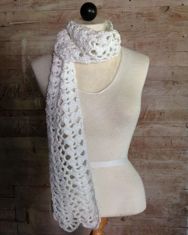 Lacy Shells Scarf Crochet Pattern