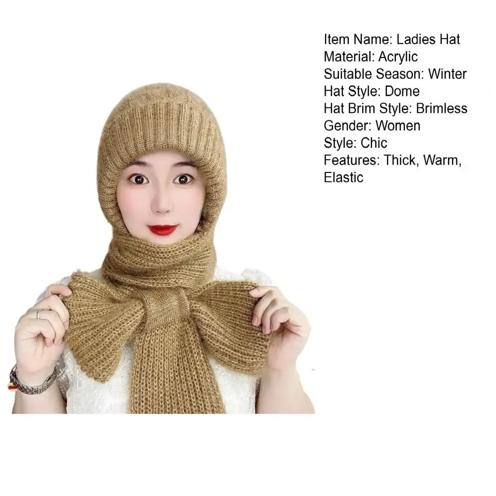 Ladies Winter Integrated Hat Scarf