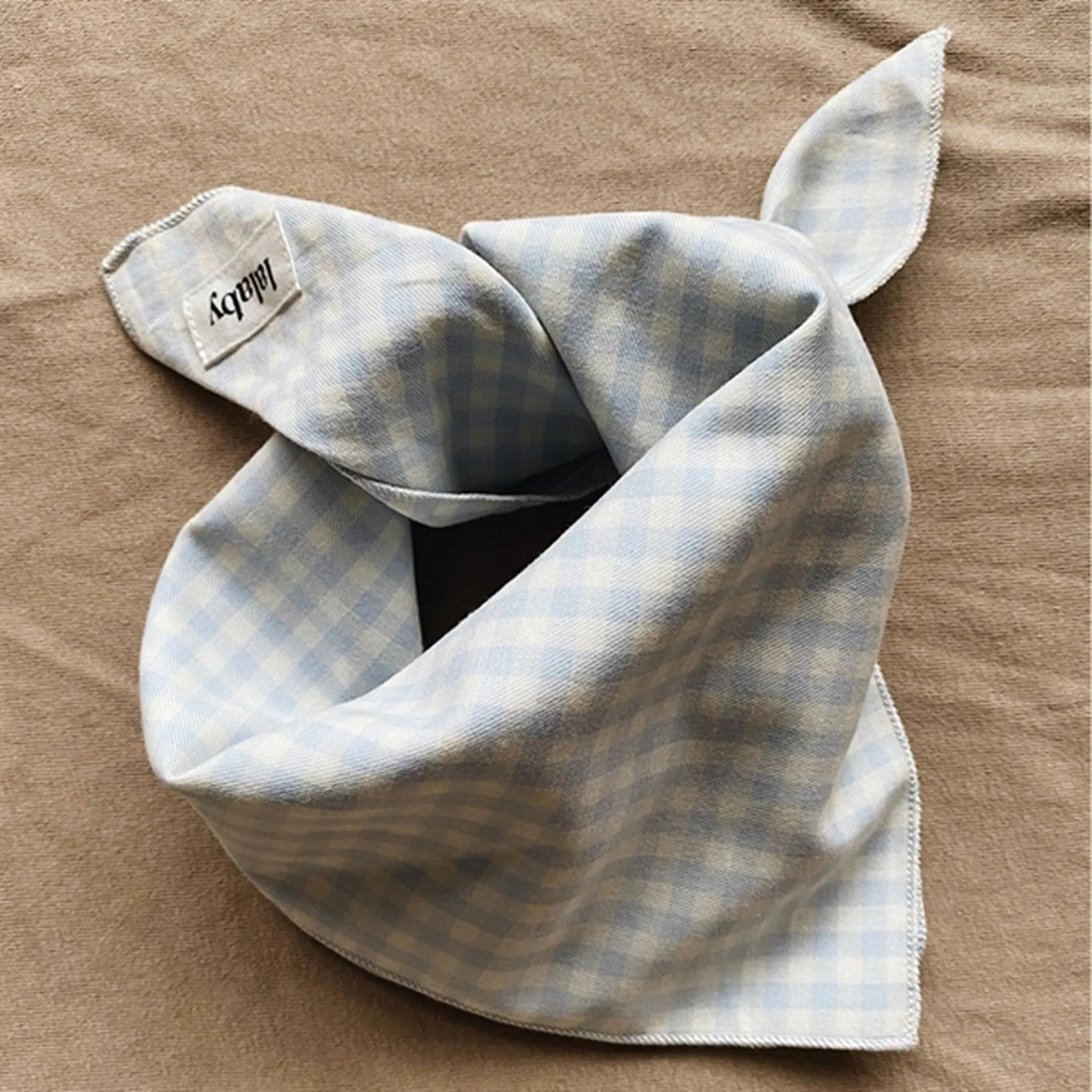 lalaby Blue Gingham Eddie Scarf