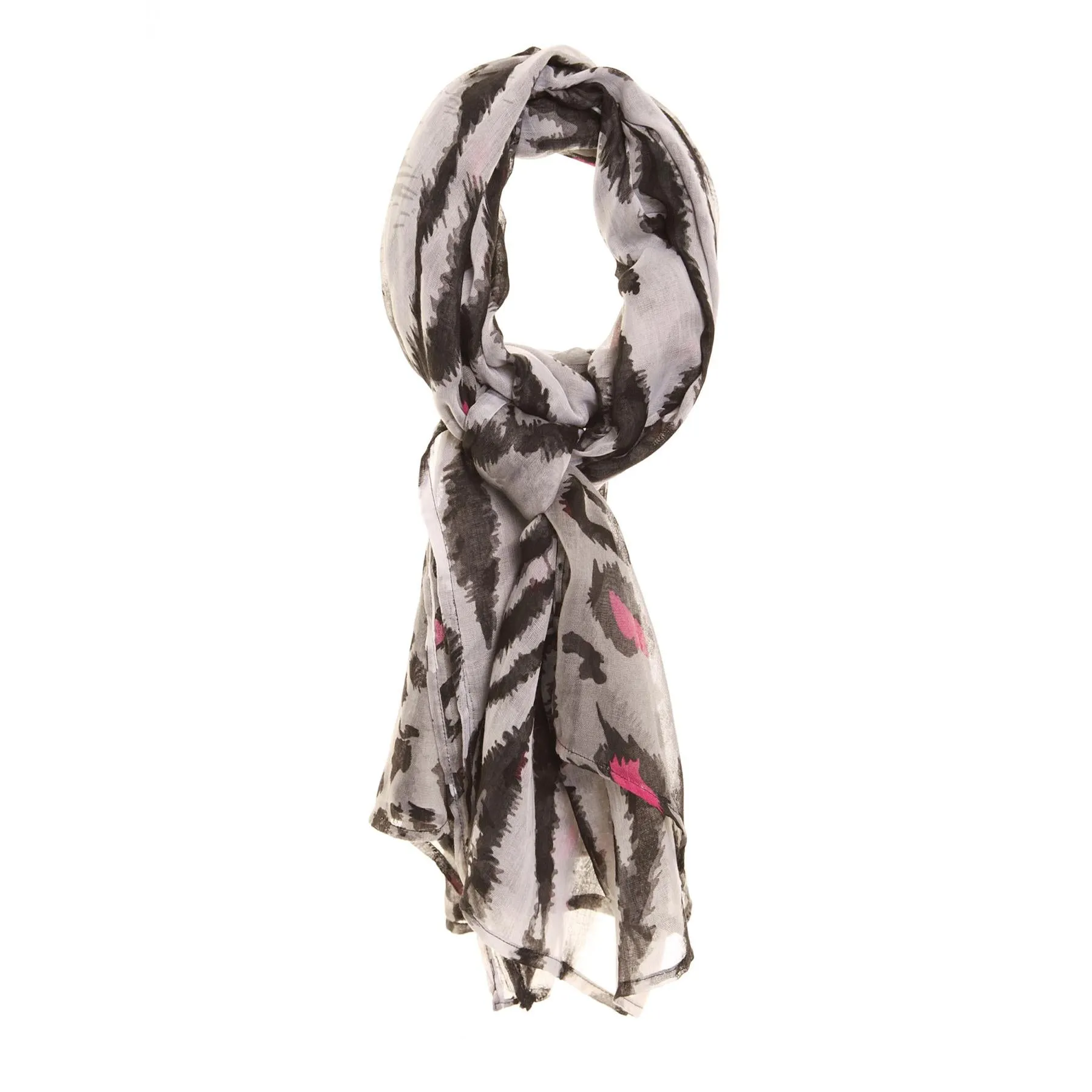 Lightweight Animal Print Scarf Shawl Wrap - Pink