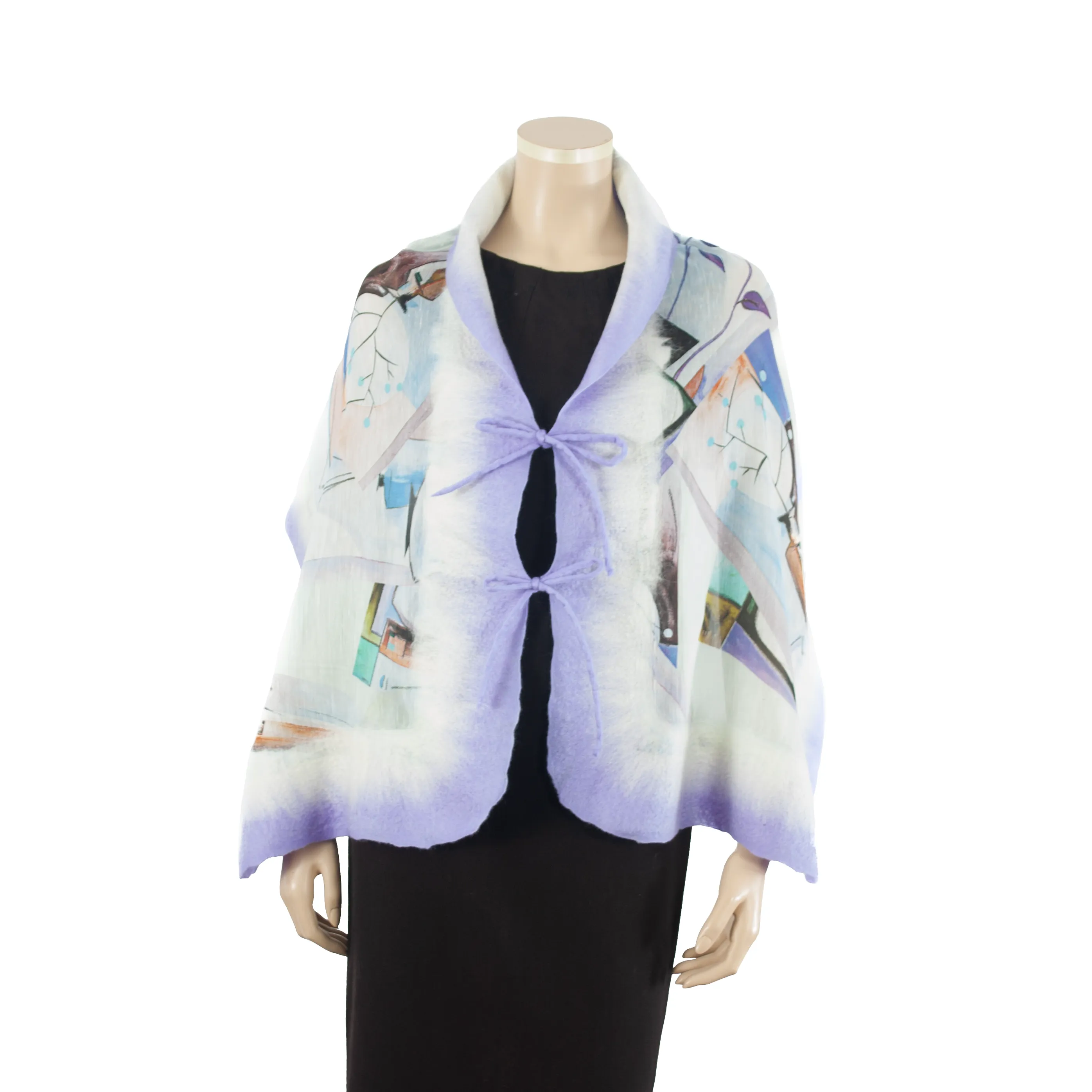 Linked lavender abstract scarf #148-8