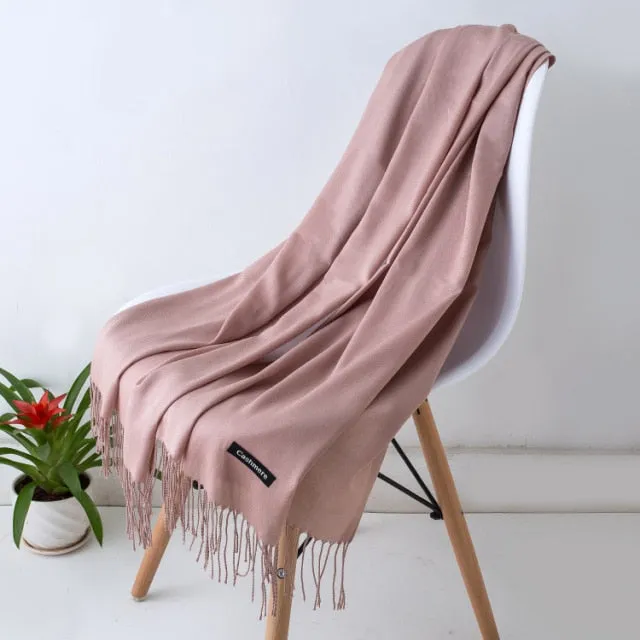 Luxury Wrap Cashmere Solid Pashmina Scarf