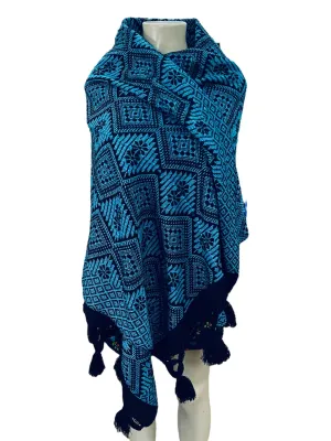 Mexican Maxi Scarf & Shawl Light Blue