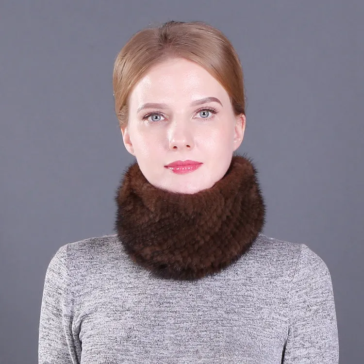 Mink fur empty top hat scarf scarf warm neck sleeve mink hairband neck sleeve dual-use female