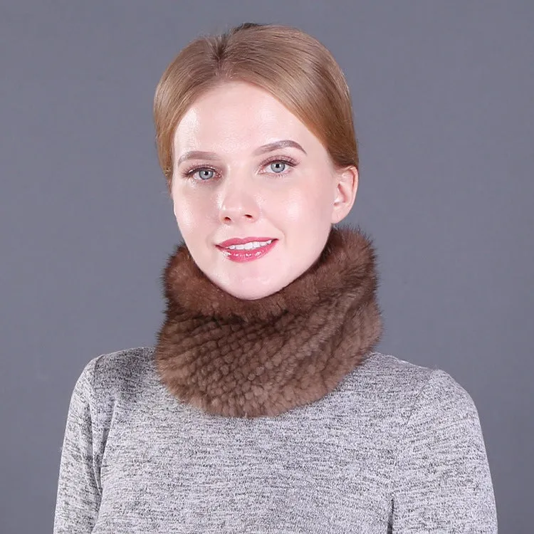 Mink fur empty top hat scarf scarf warm neck sleeve mink hairband neck sleeve dual-use female