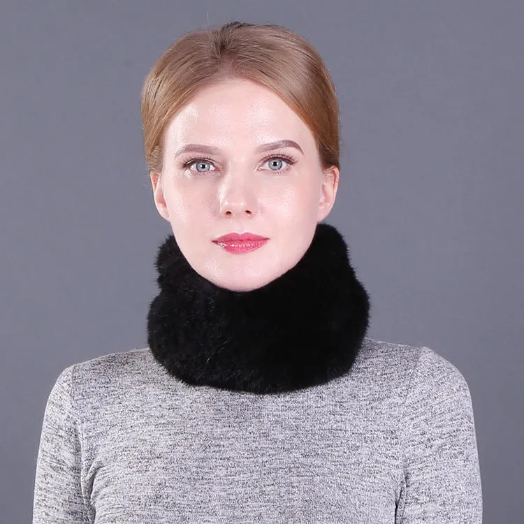 Mink fur empty top hat scarf scarf warm neck sleeve mink hairband neck sleeve dual-use female