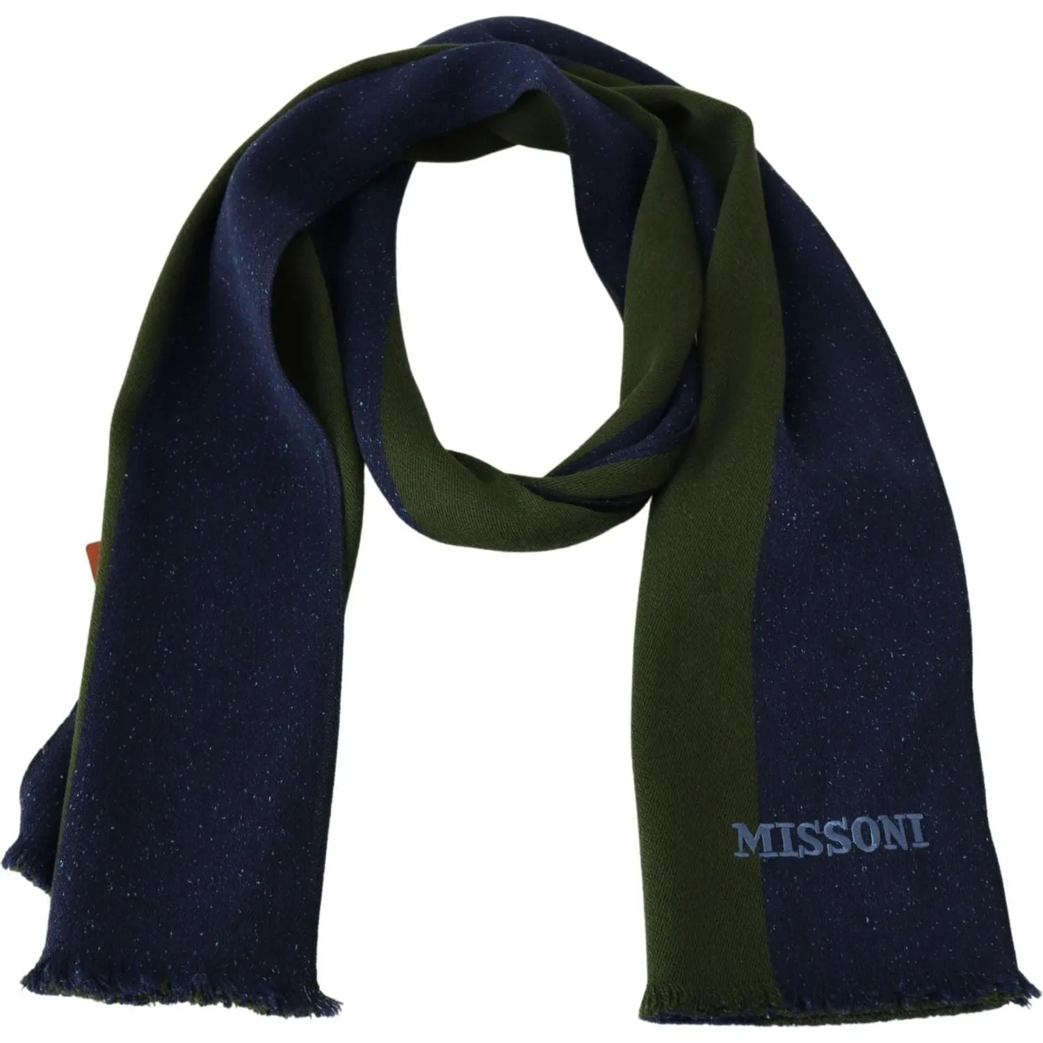 Missoni Authentic Wool Scarf with Stripes and Logo Embroidery