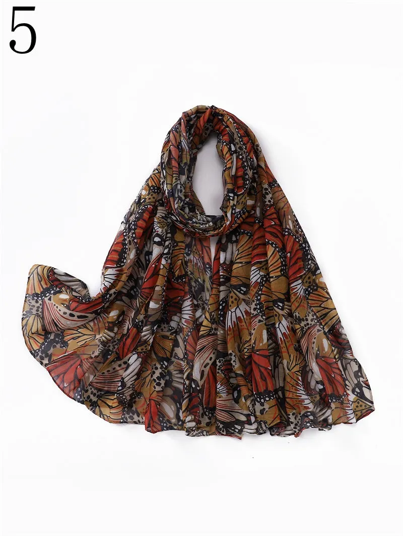 MYP034  Stylish butterfly Print scarf Comfortable casual scarf