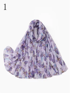 MYP034  Stylish butterfly Print scarf Comfortable casual scarf