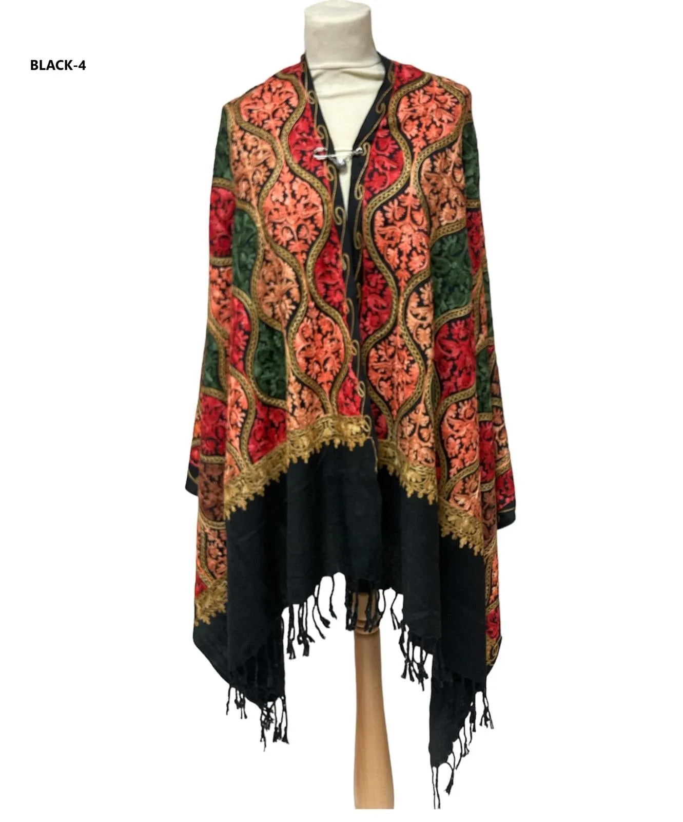 New Women All Over Printed Embroidery Casual Shawl