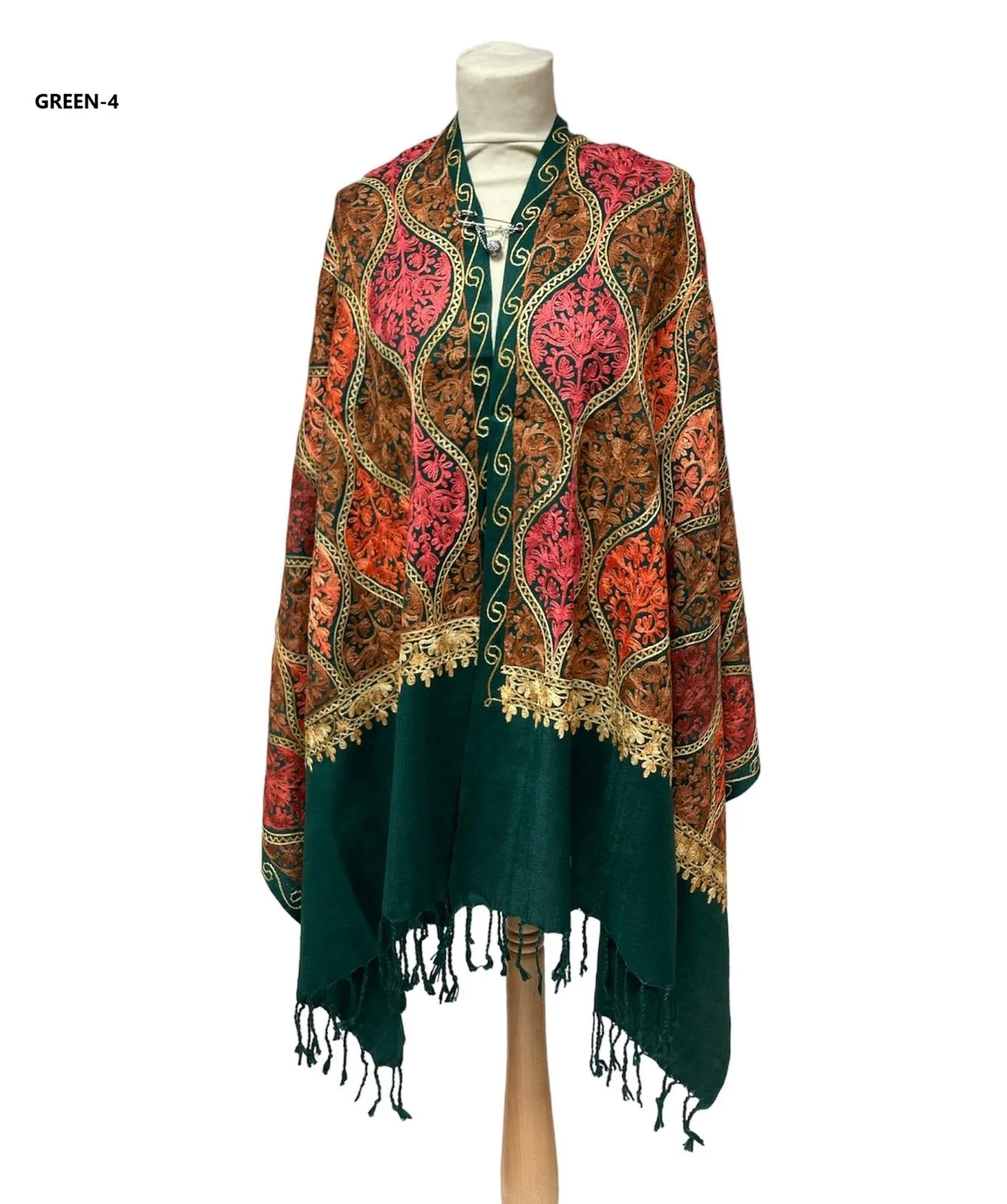 New Women All Over Printed Embroidery Casual Shawl