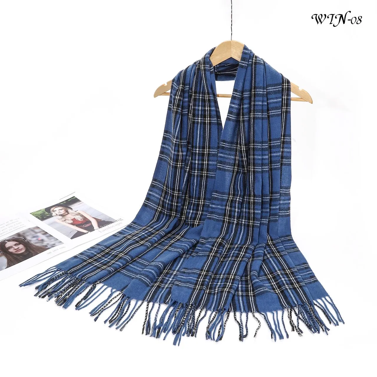 New Women Checked Print Winter Warm Scarves Neck Warmer