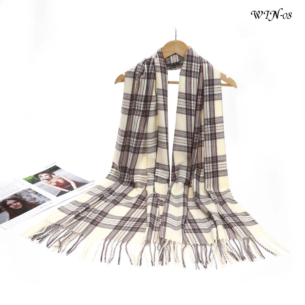 New Women Checked Print Winter Warm Scarves Neck Warmer