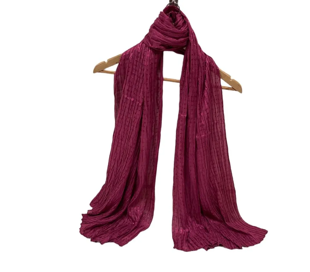 New Women Cotton-Viscose Pleated Shiny Scarf Hijab