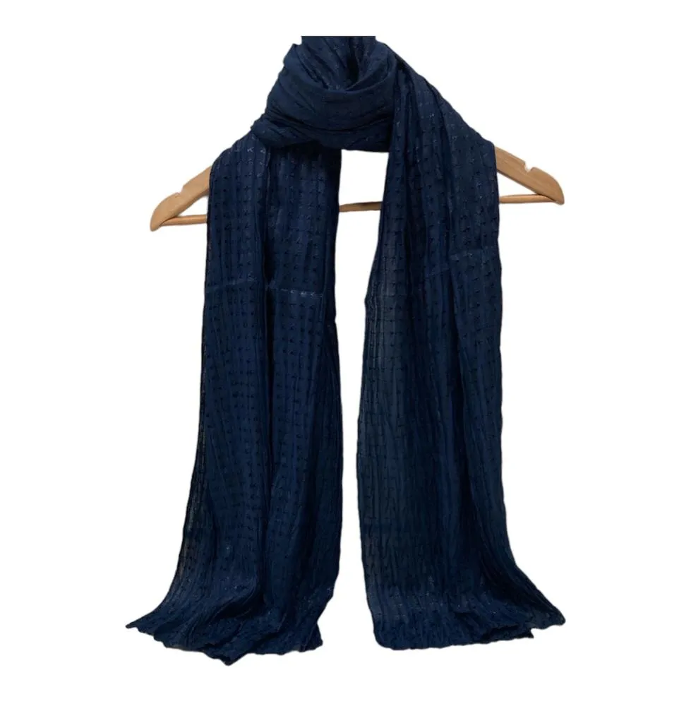 New Women Cotton-Viscose Pleated Shiny Scarf Hijab