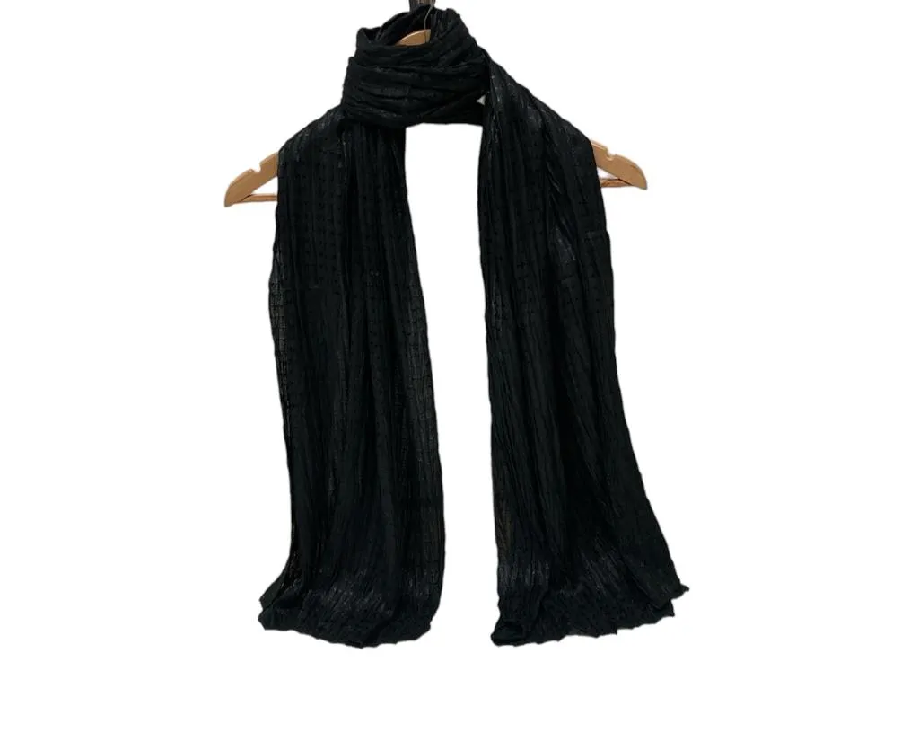 New Women Cotton-Viscose Pleated Shiny Scarf Hijab