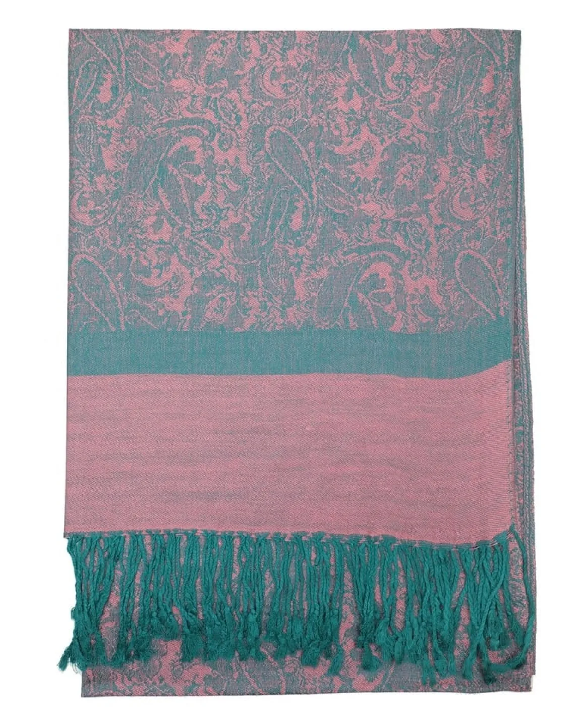 Pink & Teal Paisley Rave Pashmina