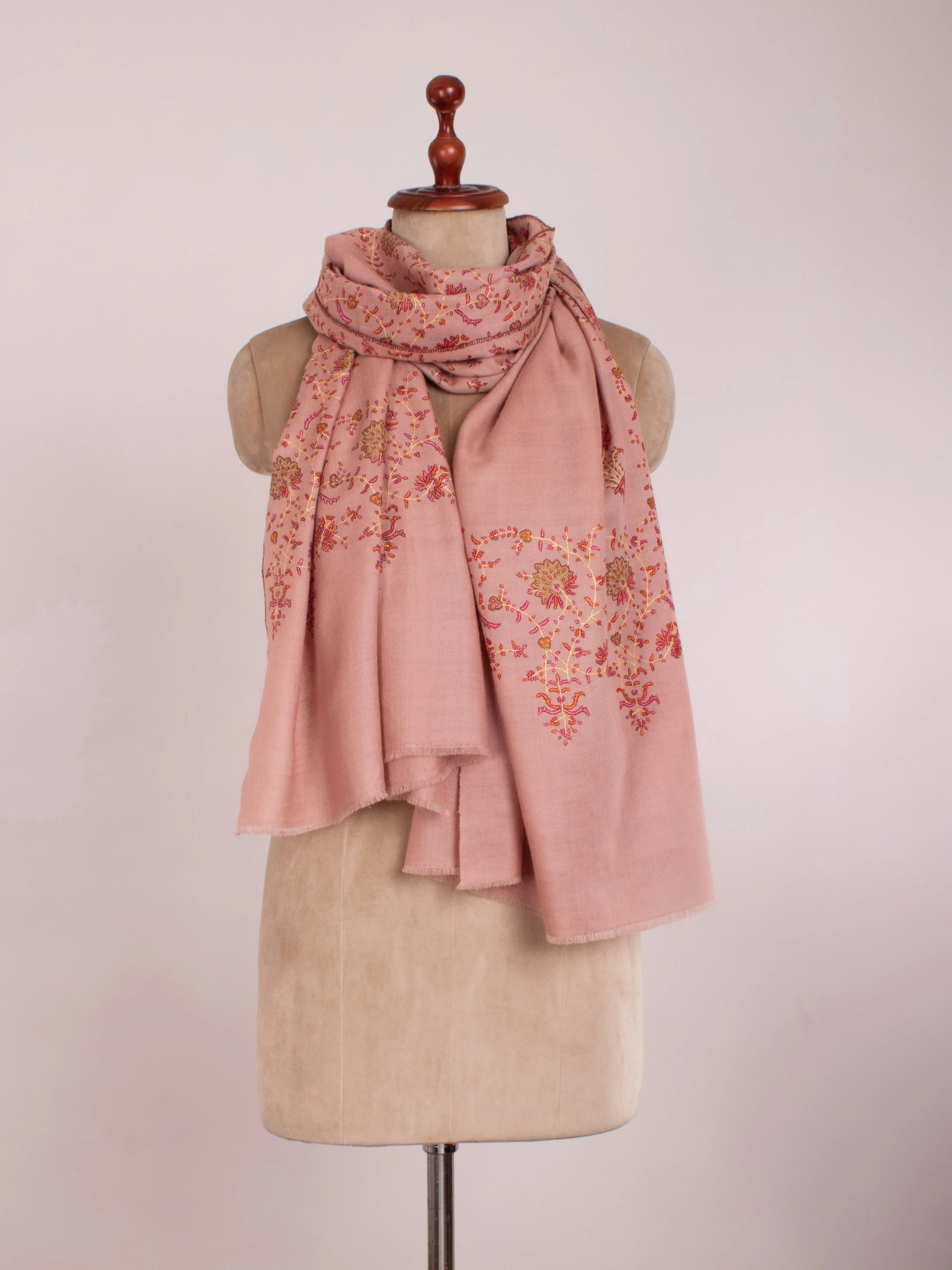 Pink Blush Handmade Indian Cashmere Scarf