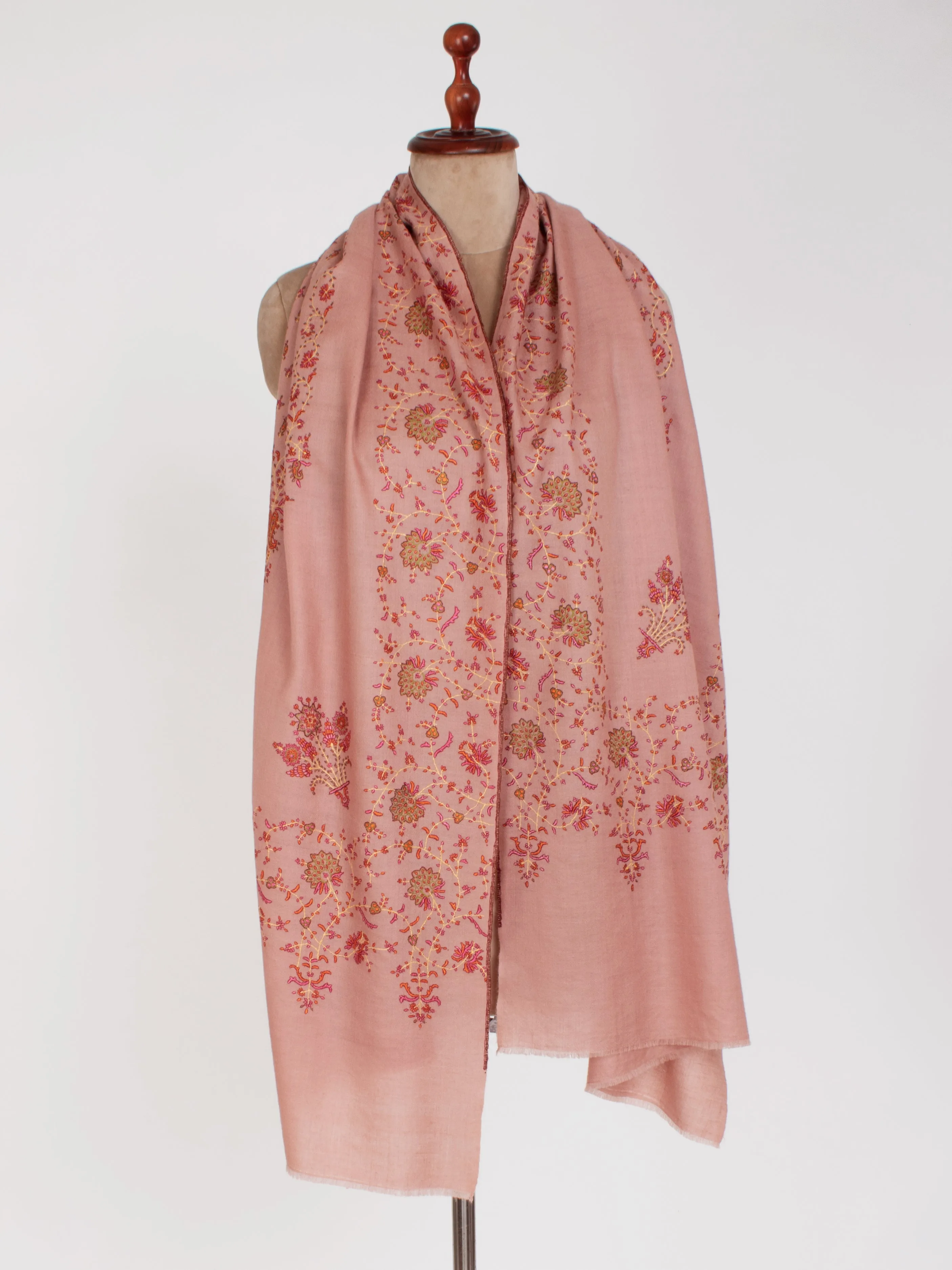 Pink Blush Handmade Indian Cashmere Scarf