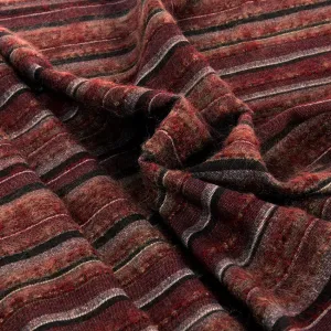 Plum Wool/Cashmere Striped Fabric 2281