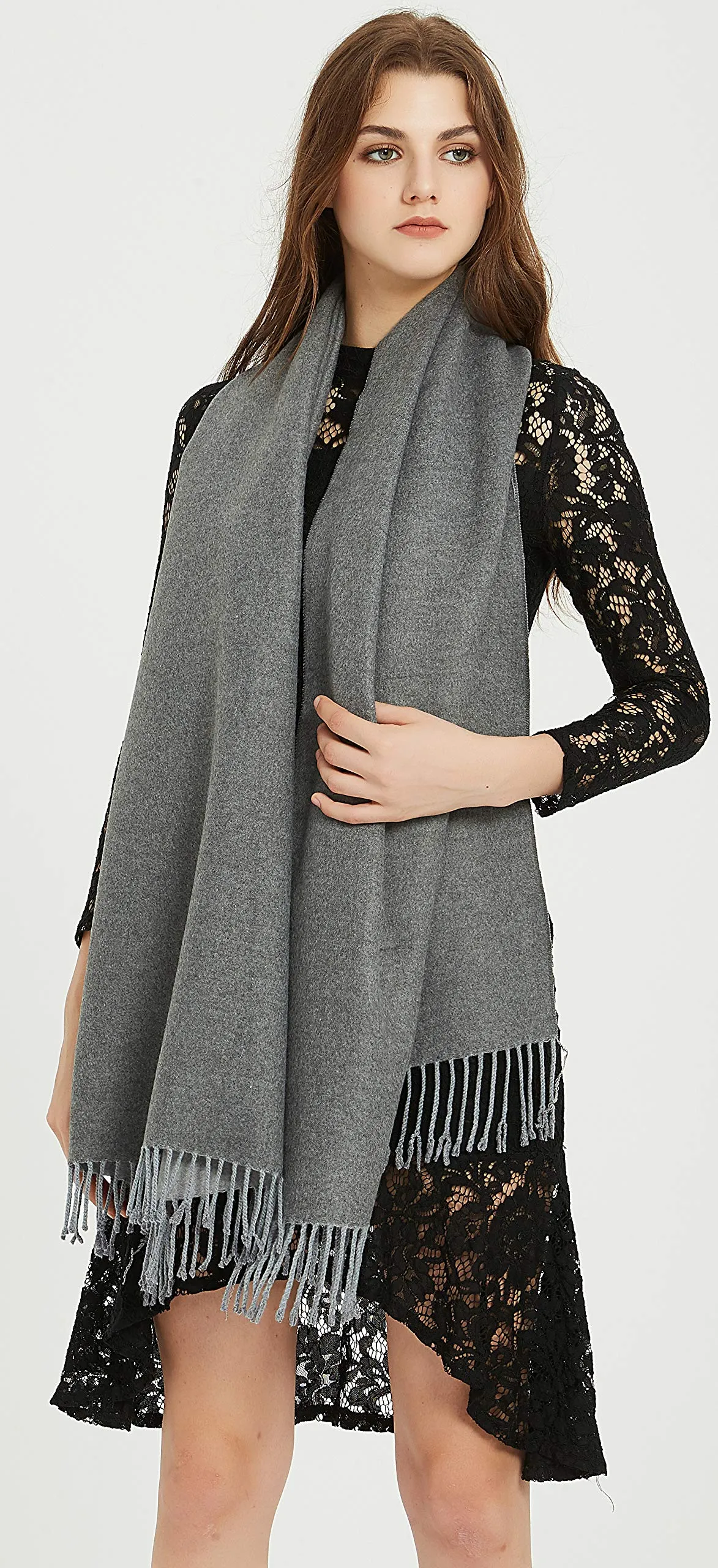 Premium Soft Elegant 2 Tone Virgin Wool Scarf Shawl Wrap