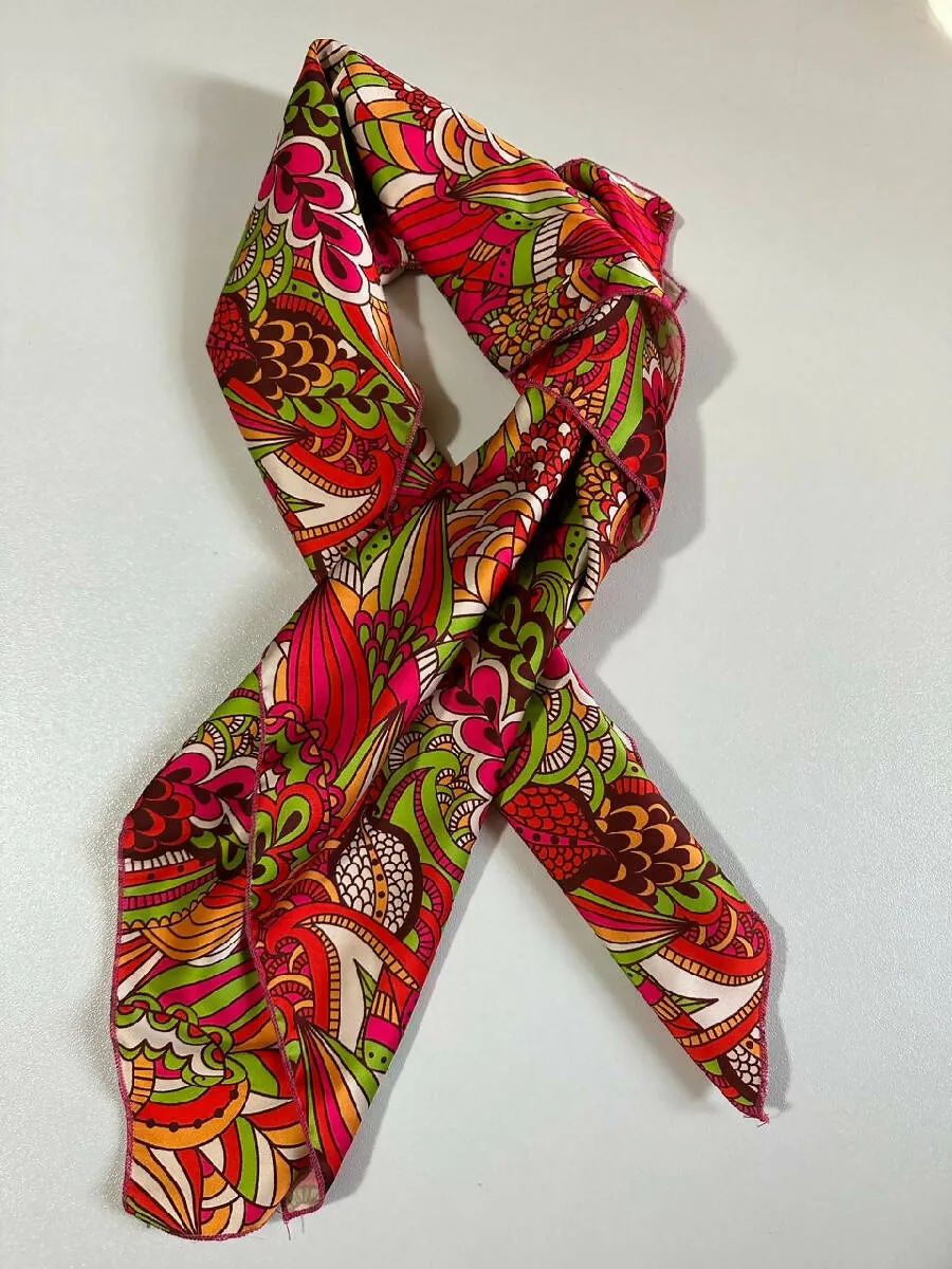 Rita Raphael Squared Satin Silk Scarf