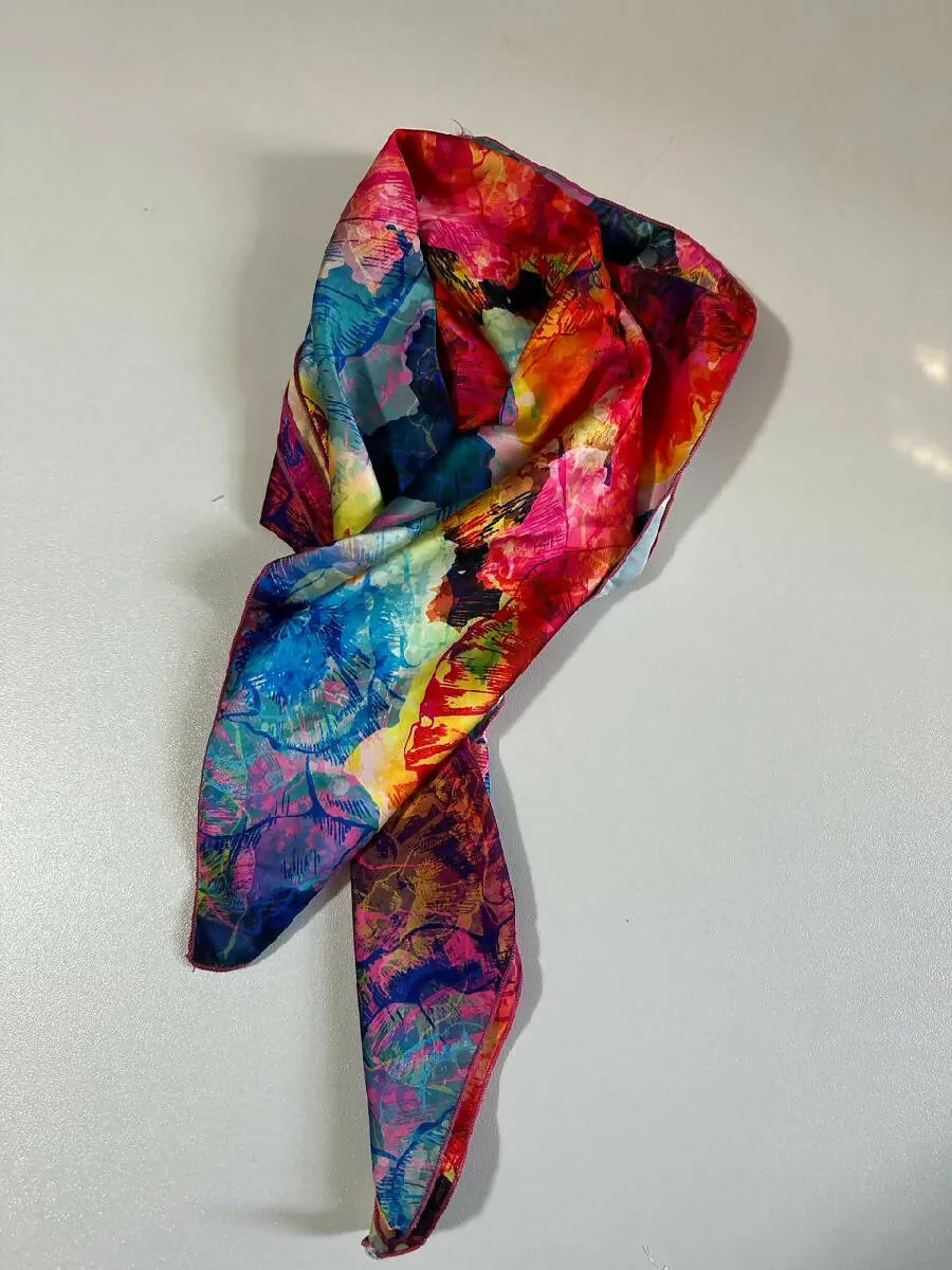 Rita Raphael Squared Satin Silk Scarf