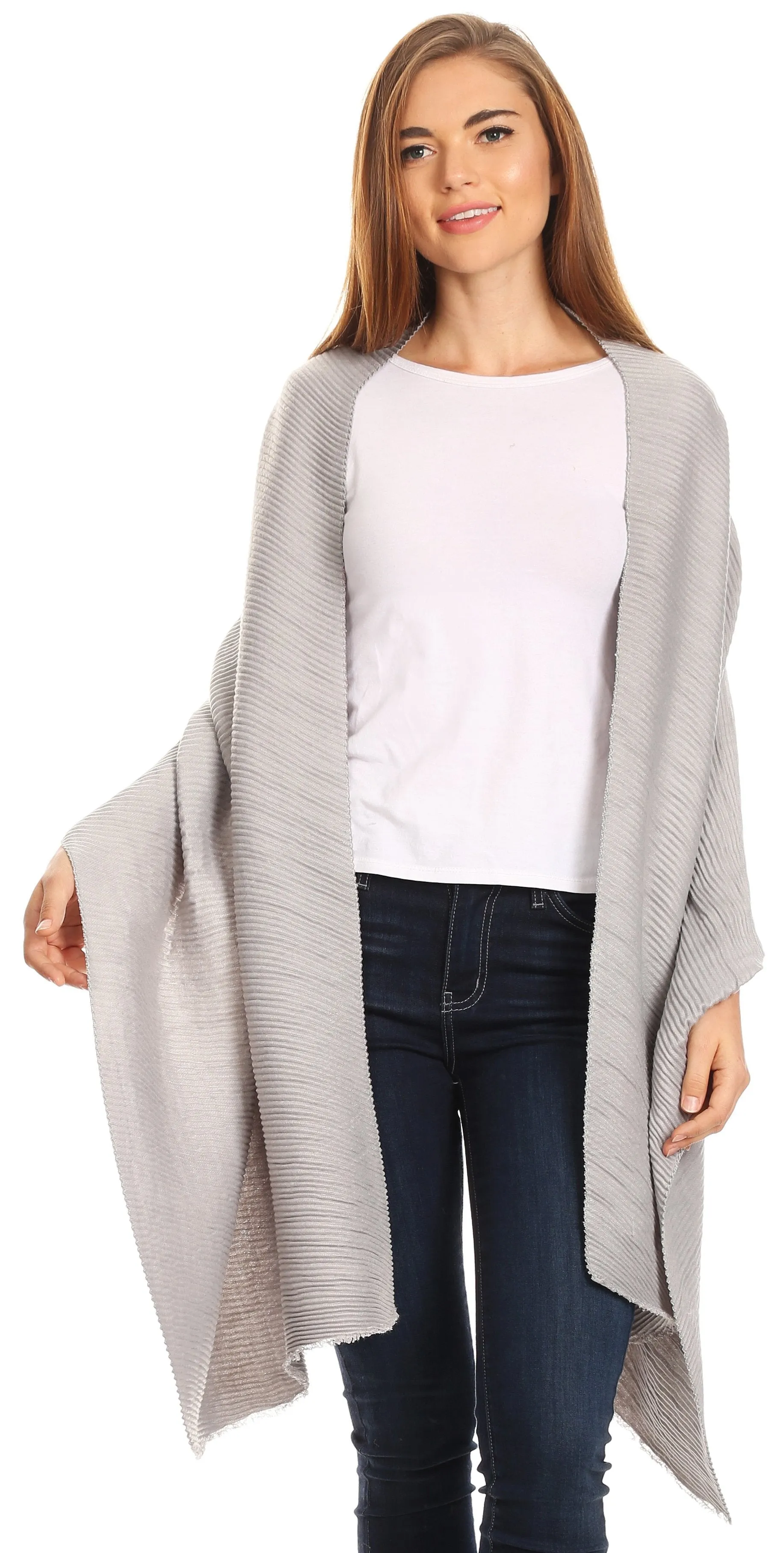 Sakkas Cara Pleated Crinkle Soft and Warm Shawl/ Wrap/ Stole