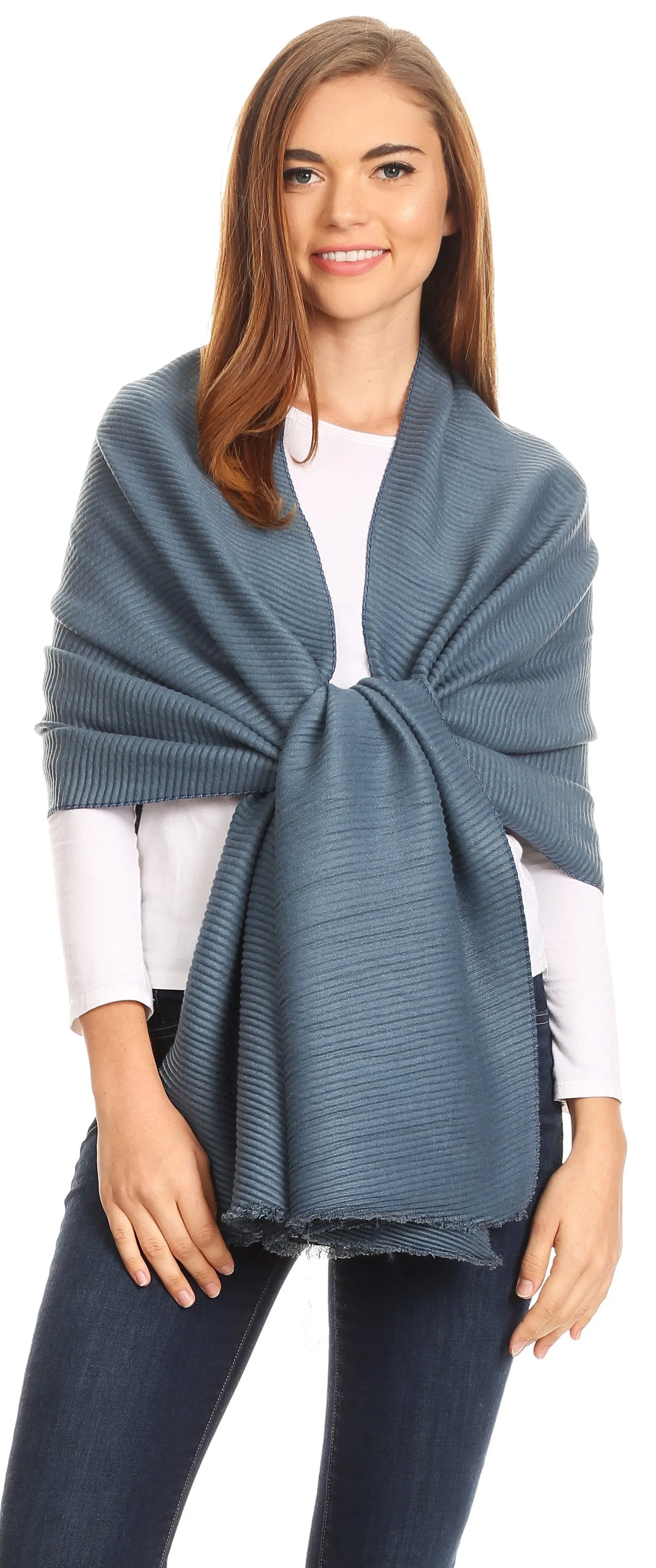 Sakkas Cara Pleated Crinkle Soft and Warm Shawl/ Wrap/ Stole