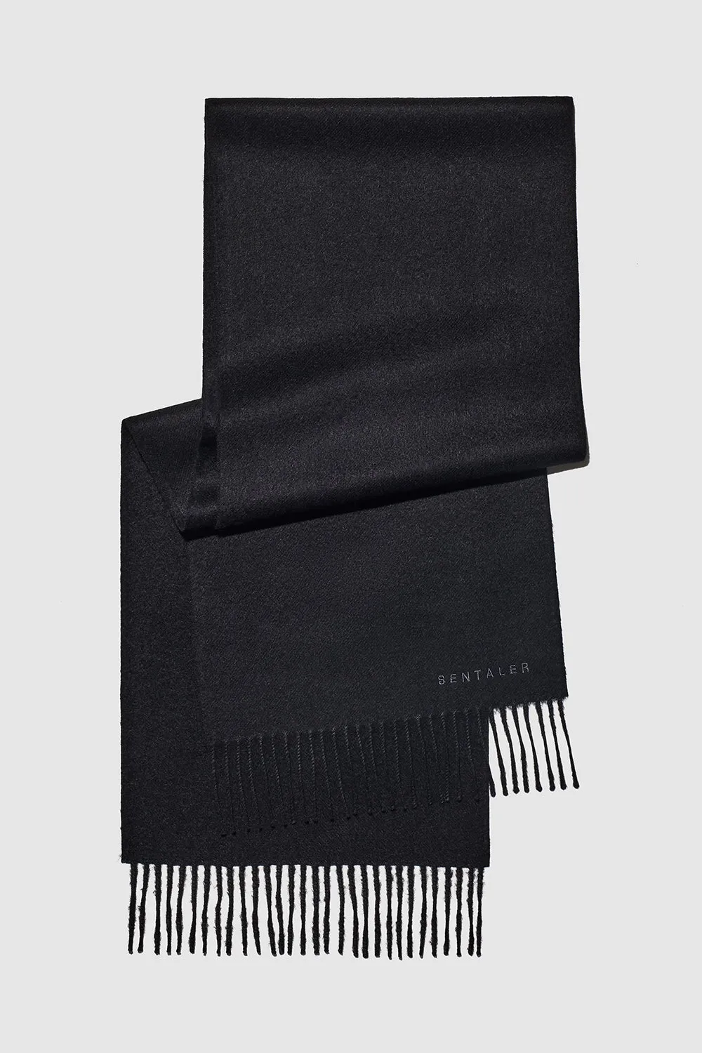 SENTALER BLACK BABY ALPACA CLASSIC SCARF