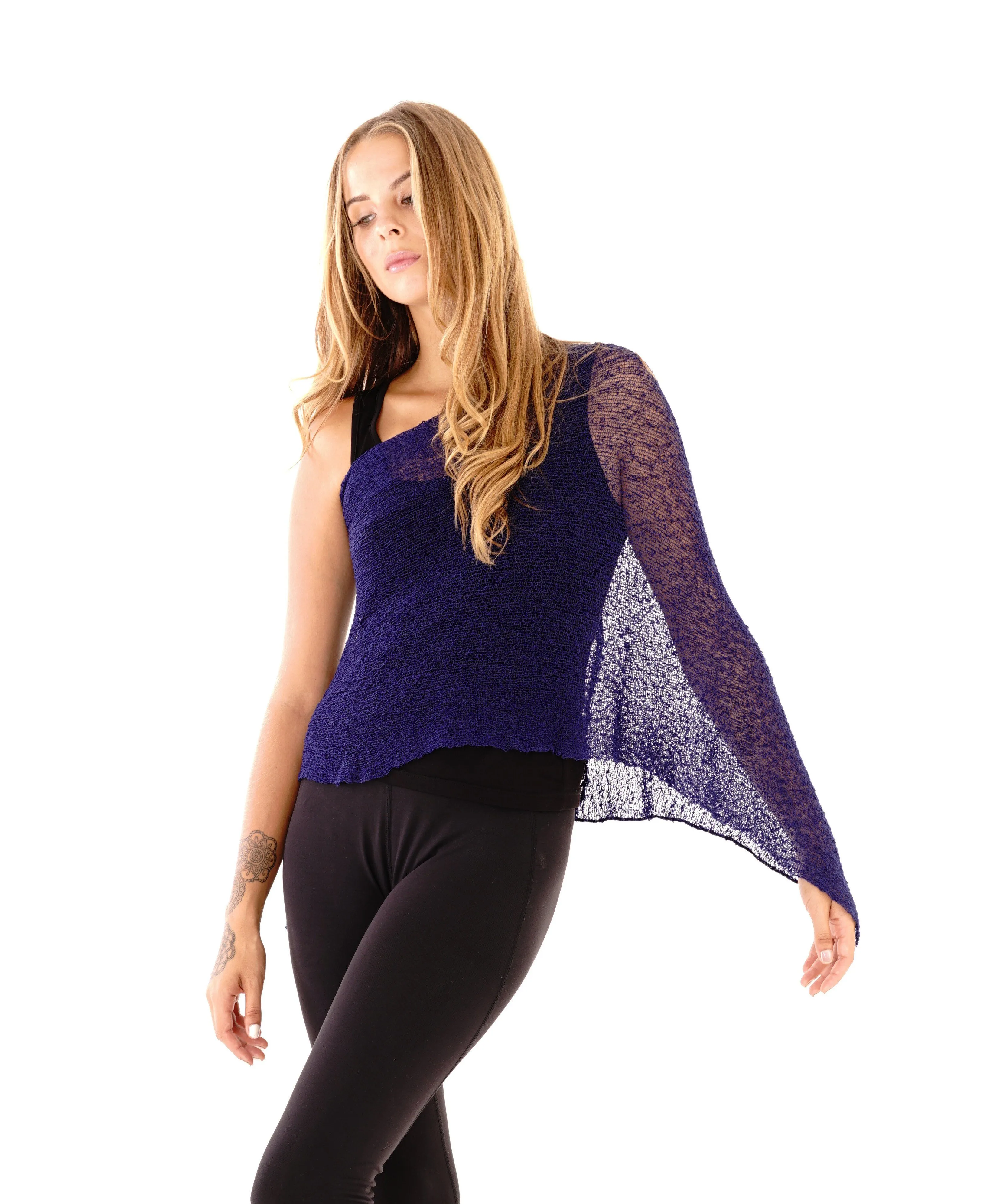 SHU-SHI Womens Sheer Knit Poncho Shrug Lightweight Cover Up One Size Fits Most