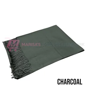 Solid Charcoal Pashmina Scarves