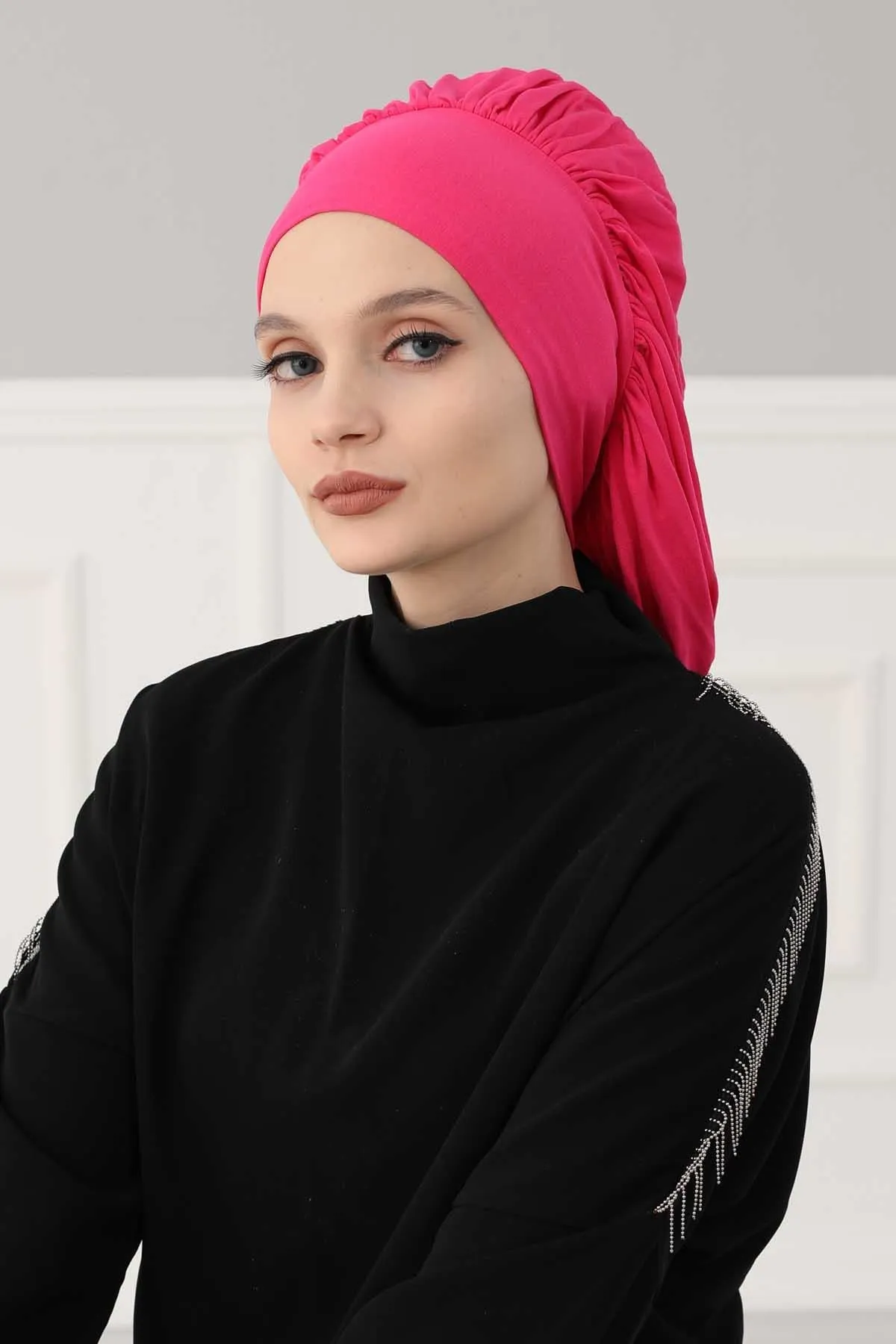 Stylish Cotton Instant Turban For Women Plain Head Wrap, Trendy Soft Beanie Hat for Daily Occasions, Comfortable Chemo Headwear,B-25