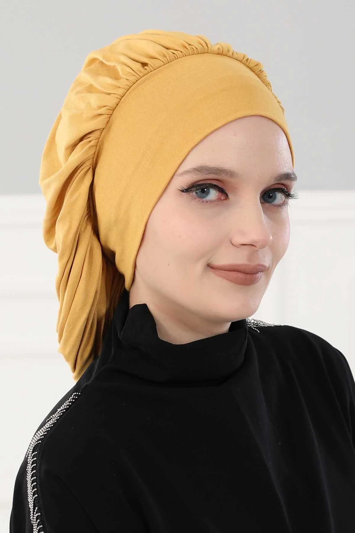 Stylish Cotton Instant Turban For Women Plain Head Wrap, Trendy Soft Beanie Hat for Daily Occasions, Comfortable Chemo Headwear,B-25