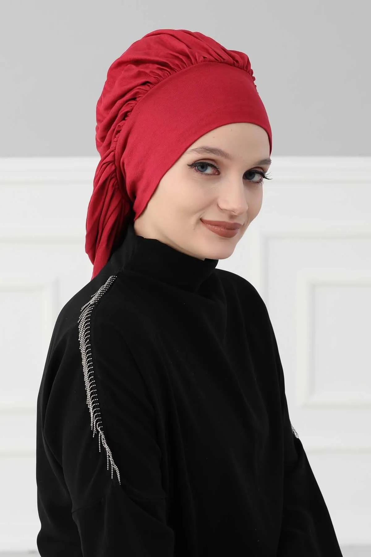 Stylish Cotton Instant Turban For Women Plain Head Wrap, Trendy Soft Beanie Hat for Daily Occasions, Comfortable Chemo Headwear,B-25