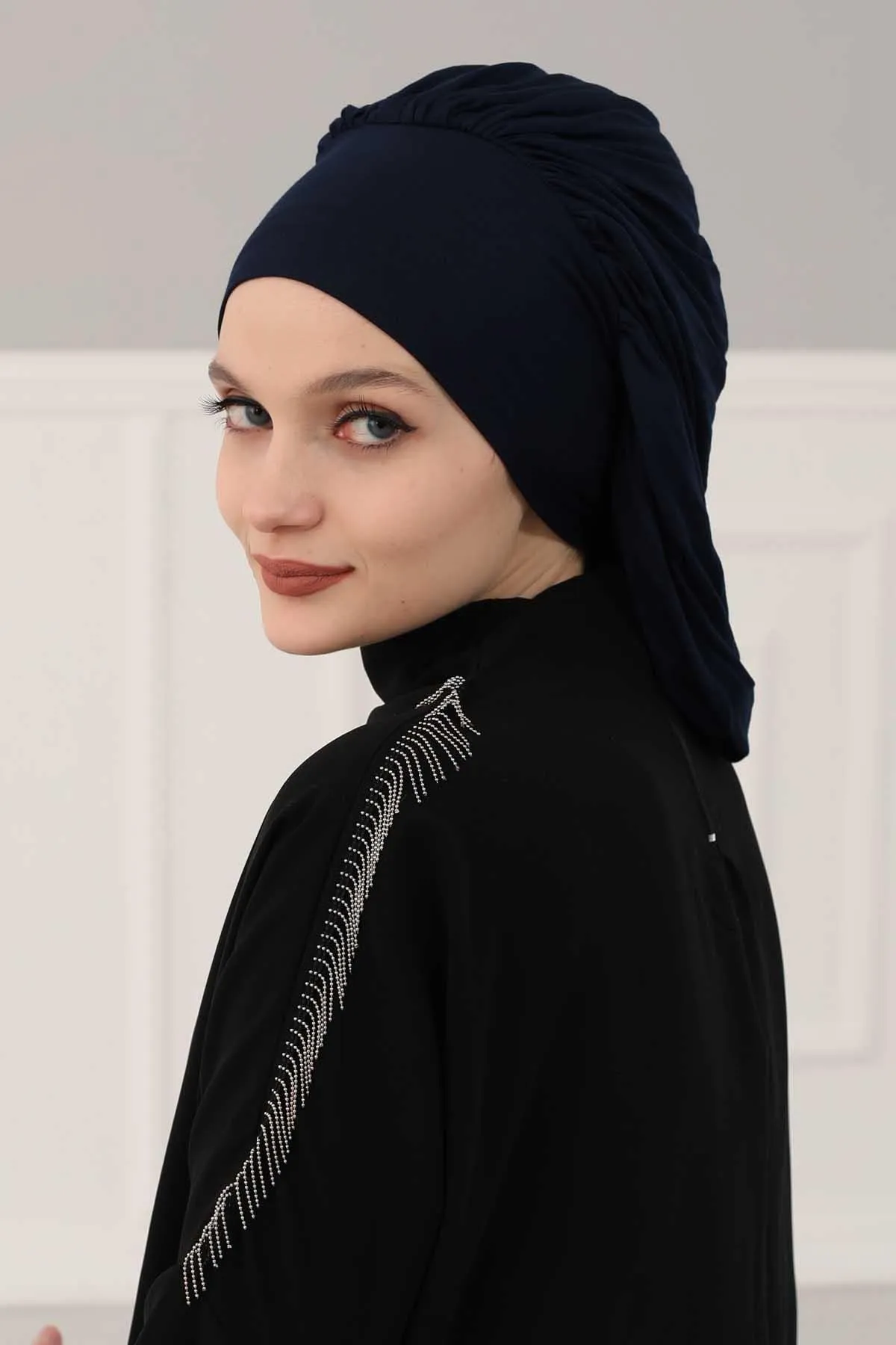 Stylish Cotton Instant Turban For Women Plain Head Wrap, Trendy Soft Beanie Hat for Daily Occasions, Comfortable Chemo Headwear,B-25