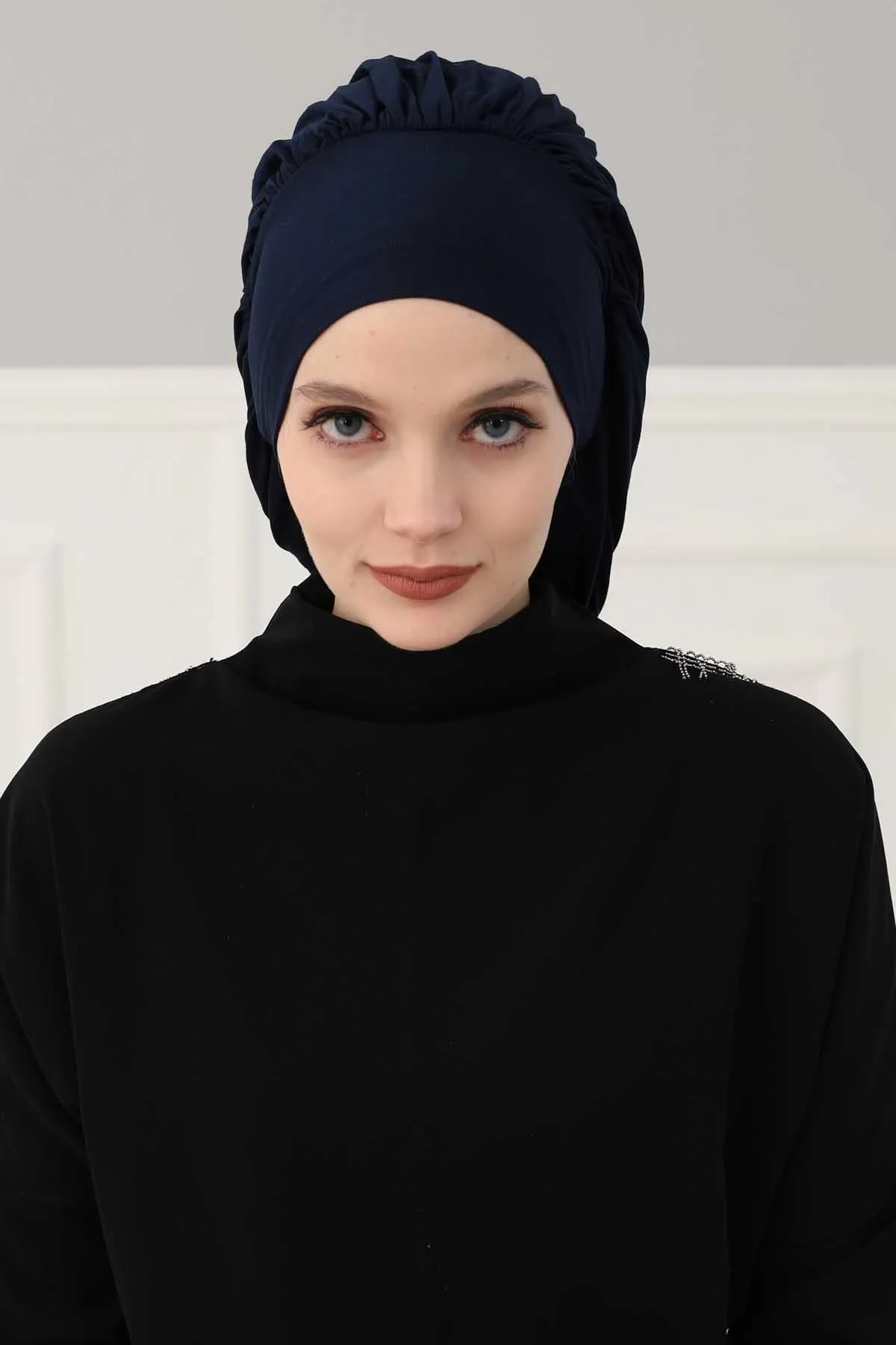 Stylish Cotton Instant Turban For Women Plain Head Wrap, Trendy Soft Beanie Hat for Daily Occasions, Comfortable Chemo Headwear,B-25