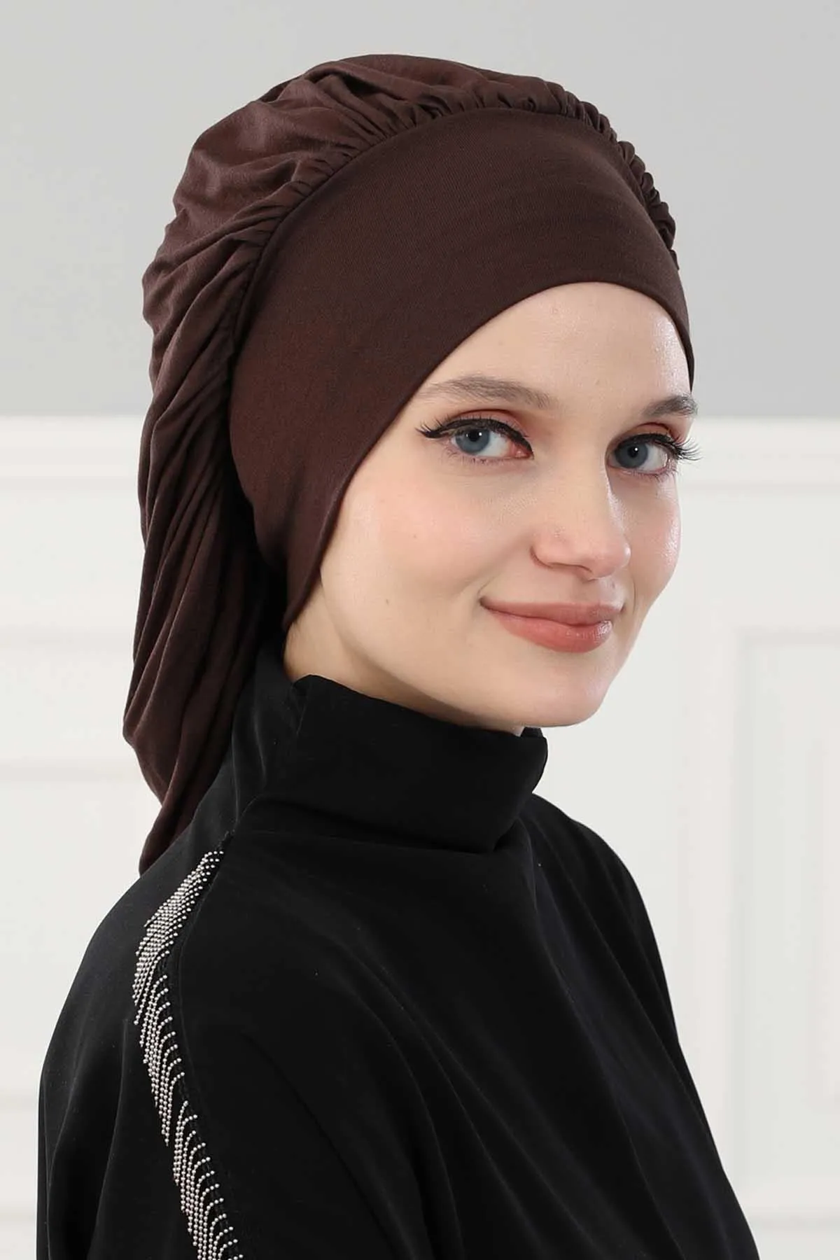 Stylish Cotton Instant Turban For Women Plain Head Wrap, Trendy Soft Beanie Hat for Daily Occasions, Comfortable Chemo Headwear,B-25